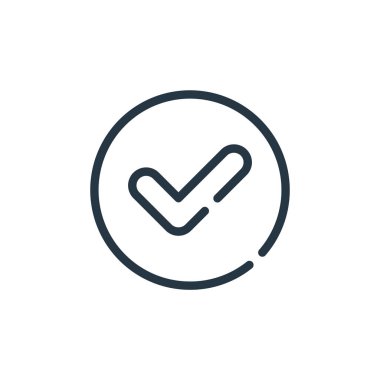 Kontrol listesi vektör simgesi. Yapılacaklar listesi felci. Web ve mobil uygulamalar, logo ve yazdırma ortamlarında kullanılacak doğrusal kontrol listesi sembolü. İnce çizgili çizim. Vektör izole çizimi.