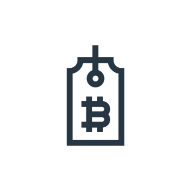 Bitcoin vektör simgesi. Bitcoin düzenlenebilir vuruş. Web ve mobil uygulamalarda kullanmak için bitcoin doğrusal sembolü, logo, yazdırma medyası. İnce çizgili çizim. Vektör izole çizimi.