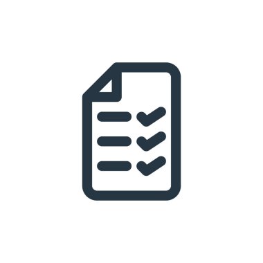 Liste vektör simgesi. Düzenlenebilir felç listesi. Web ve mobil uygulamalarda kullanmak için doğrusal sembolleri listele, logo, yazdırma ortamı. İnce çizgili çizim. Vektör izole çizimi.