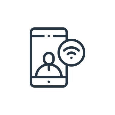 Akıllı telefon vektör simgesi. Akıllı telefon düzenlenebilir felç. akıllı telefon lineer sembolü web ve mobil uygulamalar, logo, yazdırma medyası için. İnce çizgili çizim. Vektör izole çizimi.