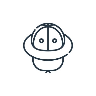 şapka vektör simgesi. Bu düzenlenebilir bir vuruş. İnternet ve mobil uygulamalarda kullanmak için doğrusal sembol, logo, yazdırma medyası. İnce çizgili çizim. Vektör izole çizimi.