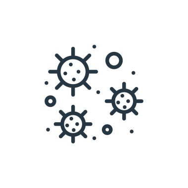 Coronavirus vektör simgesi. Coronavirus düzenlenebilir felç. İnternet ve mobil uygulamalarda kullanım için koronavirüs lineer sembolü, logo, yazdırma medyası. İnce çizgili çizim. Vektör izole çizimi.