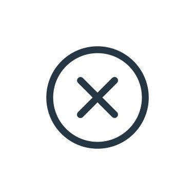 çapraz vektör simgesi. Düzenlenebilir inme. Web ve mobil uygulamalarda kullanmak için çapraz doğrusal sembol, logo, yazdırma ortamı. İnce çizgili çizim. Vektör izole çizimi.