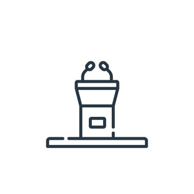 konuşma vektörü simgesi. konuşma düzenlenebilir felç. Web ve mobil uygulamalarda kullanmak için konuşma lineer sembolü, logo, yazdırma medyası. İnce çizgili çizim. Vektör izole çizimi.