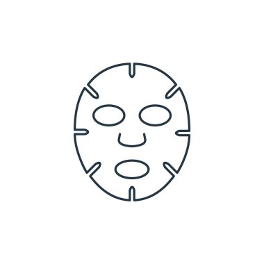 Yüz maskesi vektör simgesi. Yüz maskesi değiştirilebilir felç. Web ve mobil uygulamalarda kullanmak için yüz maskesi çizgisel sembolü, logo, yazdırma medyası. İnce çizgili çizim. Vektör izole çizimi.