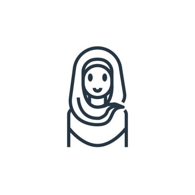 Kadın vektör ikonu. Kadın inme inmesi. İnternet ve mobil uygulamalarda kullanım için kadın doğrusal sembolü, logo, yazdırma medyası. İnce çizgili çizim. Vektör izole çizimi.