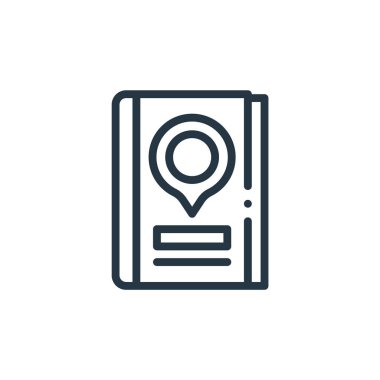 seyahat vektör simgesi. seyahat edebilen felç. web ve mobil uygulamalarda kullanmak için doğrusal seyahat sembolü, logo, yazdırma medyası. İnce çizgili çizim. Vektör izole çizimi.