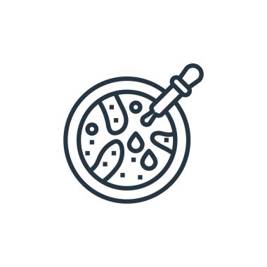 pipette vektör simgesi. pipette düzenlenebilir felç. pipette lineer sembolü web ve mobil uygulamalarda, logoda, yazdırma ortamında kullanılır. İnce çizgili çizim. Vektör izole çizimi.