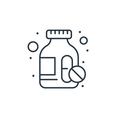 Uyuşturucu vektör simgesi. Düzenlenebilir felç. İnternet ve mobil uygulamalarda, logoda ve yazılı medyada kullanılacak uyuşturucu doğrusal sembolü. İnce çizgili çizim. Vektör izole çizimi.