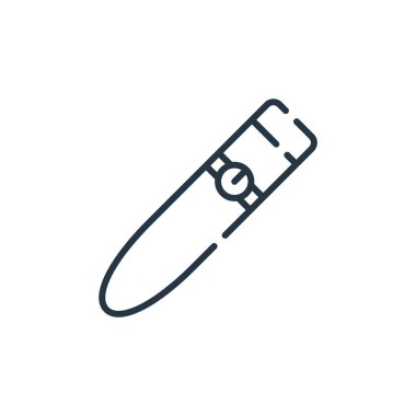 Puro vektör simgesi. Puro değiştirilebilir felç. İnternet ve mobil uygulamalarda, logoda ve yazılı medyada kullanılmak üzere puro doğrusal sembolü. İnce çizgili çizim. Vektör izole çizimi.