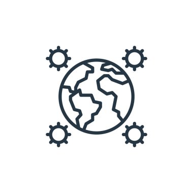 Salgın vektör simgesi. Salgın düzeltilebilir felç. Web ve mobil uygulamalarda kullanmak için salgın doğrusal sembolü, logo, yazdırma medyası. İnce çizgili çizim. Vektör izole çizimi.