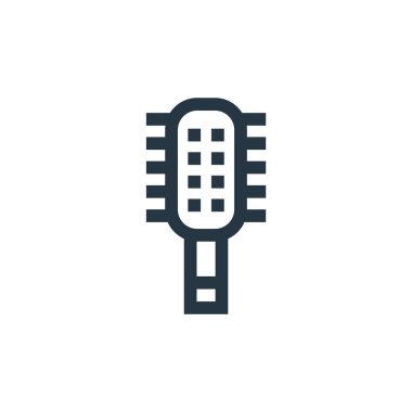 Saç fırçası vektör simgesi. Saç fırçası darbesi. Web ve mobil uygulamalarda kullanmak için saç fırçası lineer sembolü, logo, yazdırma medyası. İnce çizgili çizim. Vektör izole çizimi.