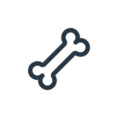 Kemik vektör simgesi. Kemik düzenlenebilir felç. Web ve mobil uygulamalarda kullanmak için kemik doğrusal sembolü, logo, yazdırma ortamı. İnce çizgili çizim. Vektör izole çizimi.