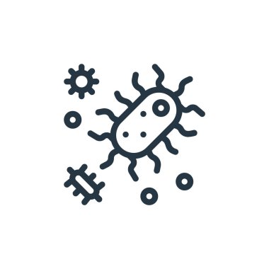 bakteriler vektör simgesi. bakteriler düzenlenebilir felç. Web ve mobil uygulamalarda, logoda, yazdırma ortamında kullanmak için bakteriler doğrusal simge. İnce çizgili çizim. Vektör izole çizimi.