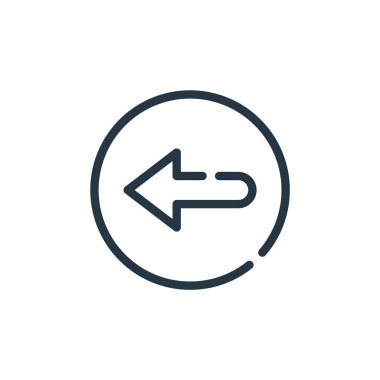 Sol vektör simgesi. Solda düzenlenebilir felç. Web ve mobil uygulamalarda kullanmak için sol doğrusal sembol, logo, yazdırma ortamı. İnce çizgili çizim. Vektör izole çizimi.