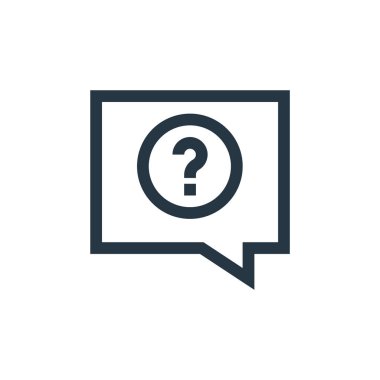 Konuşma balonu vektör simgesi. Konuşma kabarcığı düzeltilebilir felç. Web ve mobil uygulamalarda kullanmak için konuşma balonu doğrusal sembolü, logo, yazdırma ortamı. İnce çizgili çizim. Vektör izole çizimi.