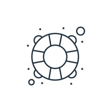 Cankurtaran vektör simgesi. Cankurtaran inme inmesi. Web ve mobil uygulamalarda kullanım için cankurtaran lineer sembolü, logo, yazdırma medyası. İnce çizgili çizim. Vektör izole çizimi.