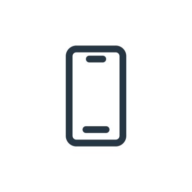 Akıllı telefon vektör simgesi. Akıllı telefon düzenlenebilir felç. akıllı telefon lineer sembolü web ve mobil uygulamalar, logo, yazdırma medyası için. İnce çizgili çizim. Vektör izole çizimi.