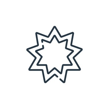 Bahaizm vektör simgesi. Bahaizm değiştirilebilir felç. bahaism lineer sembolü web ve mobil uygulamalarda, logoda, yazdırma ortamında kullanılır. İnce çizgili çizim. Vektör izole çizimi.