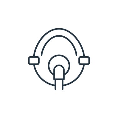 Vantilatör vektör simgesi. Solunum düzenleyici inme. Web ve mobil uygulamalarda kullanmak için ventilatör lineer sembolü, logo, yazdırma ortamı. İnce çizgili çizim. Vektör izole çizimi.