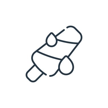 Buzlu dondurma vektör simgesi. Buzlu buzlu şeker. Web ve mobil uygulamalarda, logoda ve yazılı medyada kullanmak için popsicle lineer sembolü. İnce çizgili çizim. Vektör izole çizimi.