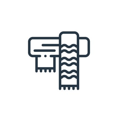 Atkı vektör simgesi. Eşarpla düzenlenebilir felç. İnternet ve mobil uygulamalarda kullanım için eşarp doğrusal sembolü, logo, yazdırma ortamı. İnce çizgili çizim. Vektör izole çizimi.