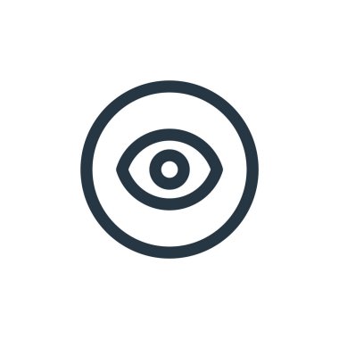 görünüm vektör simgesi. Düzenlenebilir vuruş. Web ve mobil uygulamalarda kullanmak için doğrusal simgeyi görüntüle, logo, yazdırma ortamı. İnce çizgili çizim. Vektör izole çizimi.