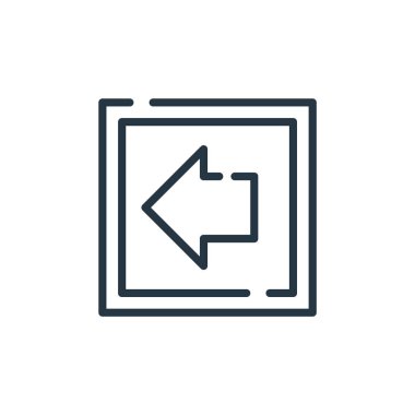 Sol vektör simgesi. Solda düzenlenebilir felç. Web ve mobil uygulamalarda kullanmak için sol doğrusal sembol, logo, yazdırma ortamı. İnce çizgili çizim. Vektör izole çizimi.