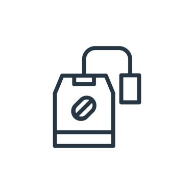 Hazır kahve ikonu. Hazır kahvenin etkisi. İnternet ve mobil uygulamalarda kullanmak için hazır kahve lineer sembolü, logo, yazdırma medyası. İnce çizgili çizim. Vektör izole çizimi.