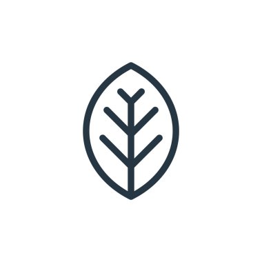 Yaprak vektör simgesi. Yaprak değiştirilebilir felç. Web ve mobil uygulamalarda kullanmak için yaprak doğrusal sembolü, logo, yazdırma ortamı. İnce çizgili çizim. Vektör izole çizimi.