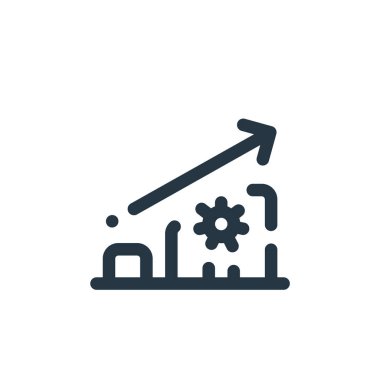 grafik vektör simgesi. Grafik değiştirilebilir felç. Web ve mobil uygulamalarda, logoda, yazdırma ortamında kullanmak için doğrusal grafik sembolü. İnce çizgili çizim. Vektör izole çizimi.