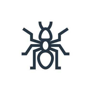 Karınca vektör simgesi. Düzenlenebilir felç. Web ve mobil uygulamalarda kullanmak için karınca doğrusal sembolü, logo, yazdırma ortamı. İnce çizgili çizim. Vektör izole çizimi.