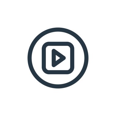 vektör simgesini çal. Düzenlenebilir vuruş çal. Web ve mobil uygulamalarda kullanmak için doğrusal simge oynat, logo, yazdırma ortamı. İnce çizgili çizim. Vektör izole çizimi.