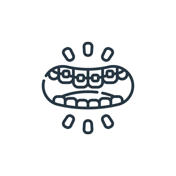Иконка Вектора Скобок Мозговой Инсульт Скобки Линейного Символа Использования Веб — стоковый вектор