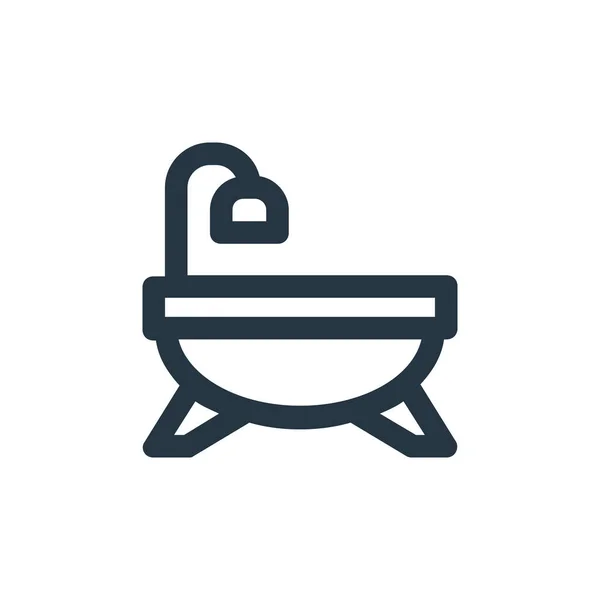 Badewannen Vektorsymbol Badewanne Editierbarer Schlaganfall Lineares Symbol Für Die Verwendung — Stockvektor