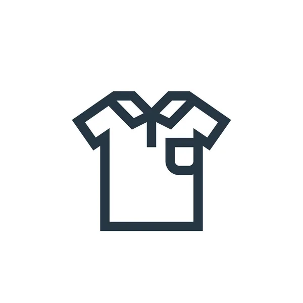 ポロシャツのベクトルアイコン ポロシャツ編集可能なストローク Webやモバイルアプリ 印刷メディアで使用するためのポロシャツ線形シンボル 細い線のイラスト ベクトル絶縁外形図面 — ストックベクタ