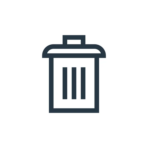 Ícone Vetor Lixo Bin Lixeira Curso Editável Lixo Bin Símbolo — Vetor de Stock