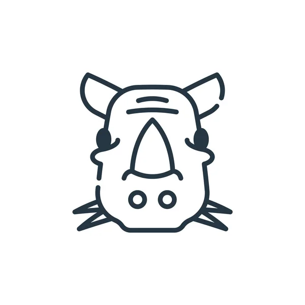 Rhinoceros Vector Icon Rhinoceros Editable Stroke Rhinoceros Linear Symbol Use — Stock Vector