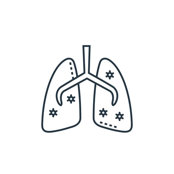 Lungen Vektor Symbol Lungen Schlaganfall Lungen Lineares Symbol Für Den — Stockvektor