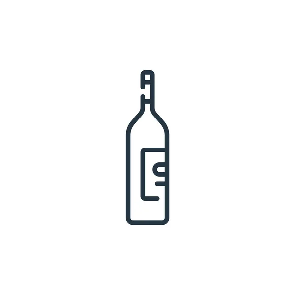 Ikona Wektora Butelki Wina Edytowalny Udar Butelki Wina Symbol Liniowy — Wektor stockowy