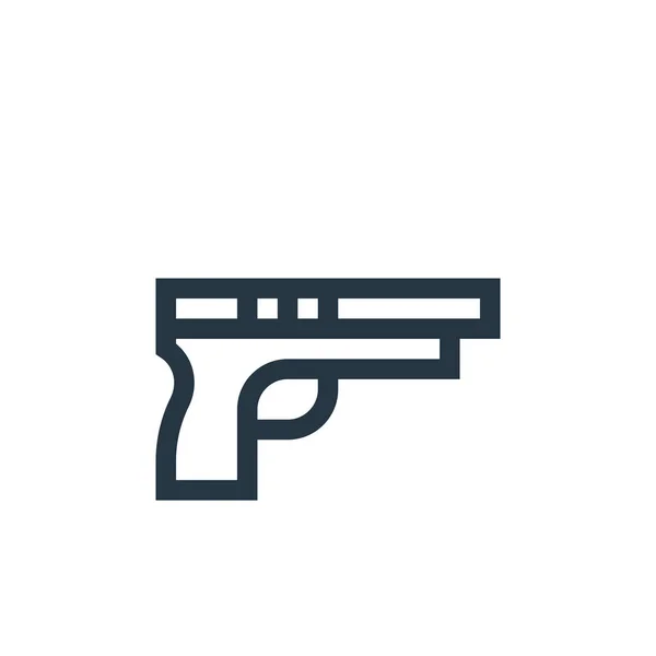 銃のアイコンだ 銃で編集可能な脳卒中 Webやモバイルアプリロゴ印刷メディアで使用するためのガンリニアシンボル 細い線のイラスト ベクトル絶縁外形図面 — ストックベクタ