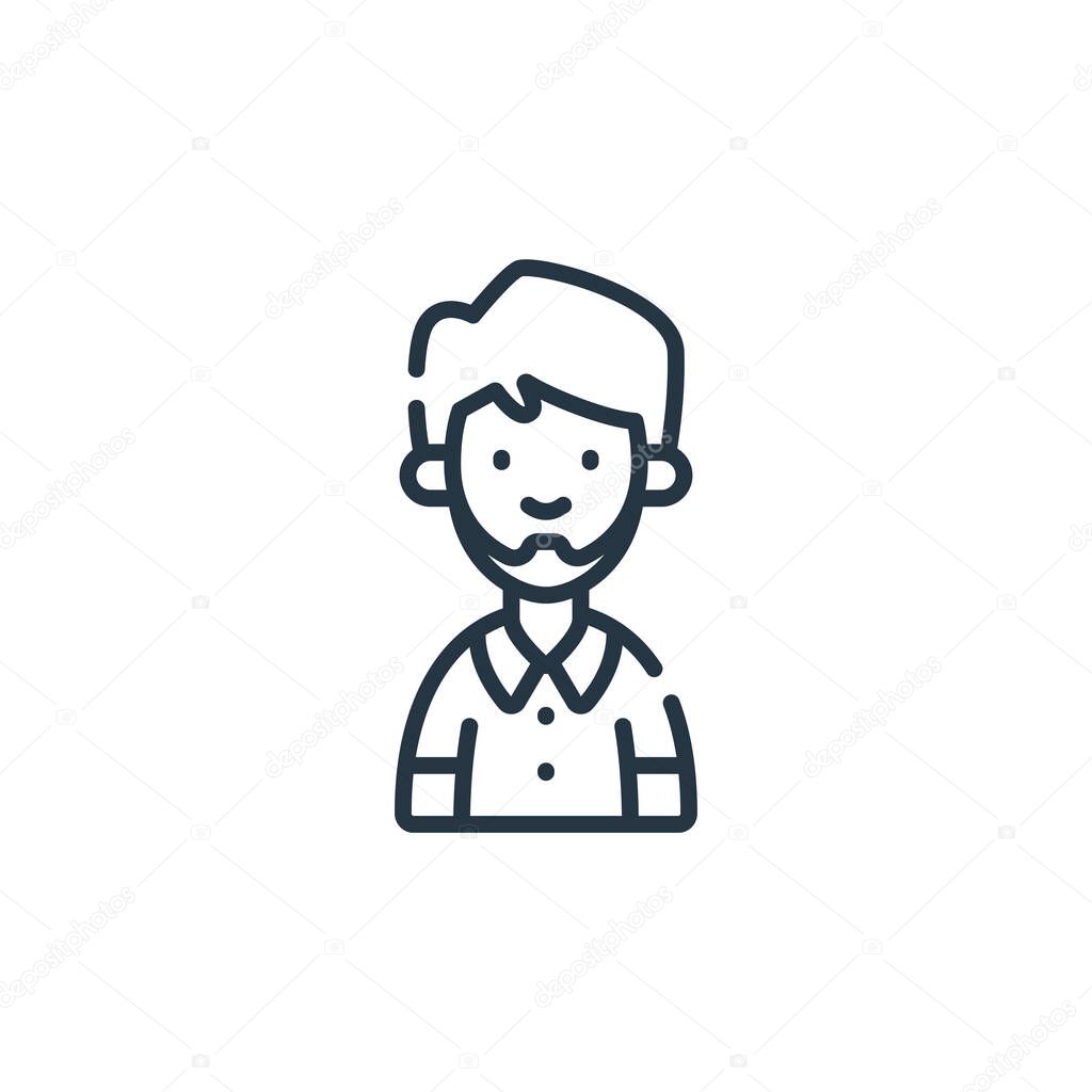 husband vector icon. husband editable stroke. husband linear symbol for use on web and mobile apps, logo, print media. Thin line illustration. Vector isolated outline drawing.