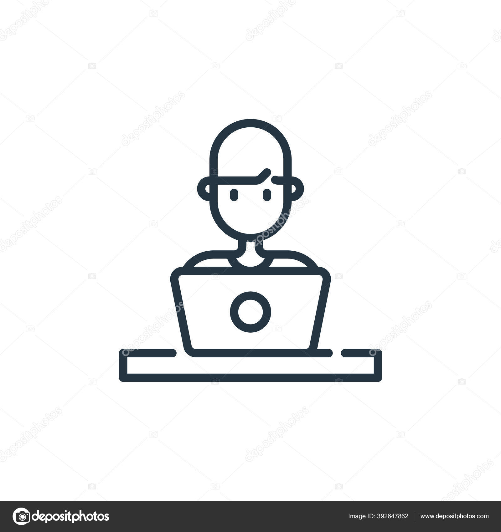 Ikon Vektor Orang Kerja Pekerja Dapat Disunting Stroke Working Man Stok Vektor C Awesomegroup 392647862