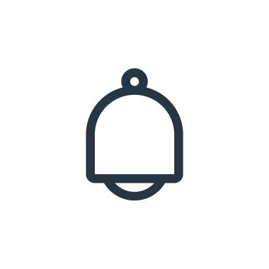 Bildirim vektör simgesi. Bildirilebilir felç. Web ve mobil uygulamalarda, logoda, yazıcı ortamında kullanım için uyarı lineer sembolü. İnce çizgili çizim. Vektör izole çizimi.