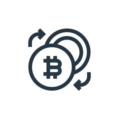 Değişim vektör simgesi. Değiştirilebilir felç. Web ve mobil uygulamalarda kullanmak için doğrusal simge değişimi, logo, yazdırma medyası. İnce çizgili çizim. Vektör izole çizimi.