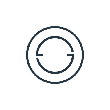 Vektör simgesini döndür. Döndürülebilir vuruş. Web ve mobil uygulamalarda kullanmak için doğrusal simgeyi döndür, logo, yazdırma ortamı. İnce çizgili çizim. Vektör izole çizimi.