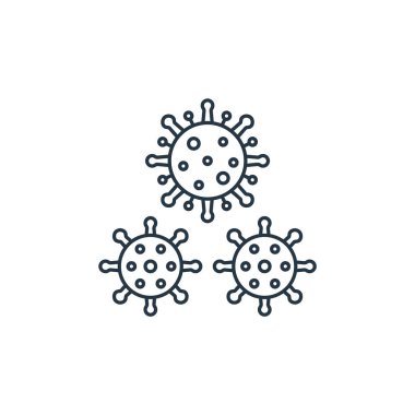 Coronavirus vektör simgesi. Coronavirus düzenlenebilir felç. İnternet ve mobil uygulamalarda kullanım için koronavirüs lineer sembolü, logo, yazdırma medyası. İnce çizgili çizim. Vektör izole çizimi.