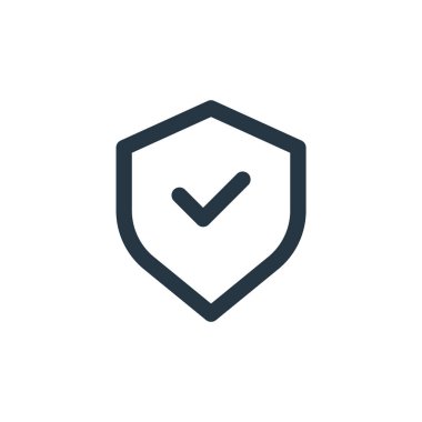 Güvenlik vektör simgesi. Güvenlik açılabilir felç. İnternet ve mobil uygulamalarda, logoda ve yazılı medyada kullanım için güvenlik doğrusal sembolü. İnce çizgili çizim. Vektör izole çizimi.