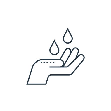 El vektör simgesi. Elle düzenlenebilir felç. Web ve mobil uygulamalarda kullanmak için el doğrusal sembolü, logo, yazdırma medyası. İnce çizgili çizim. Vektör izole çizimi.