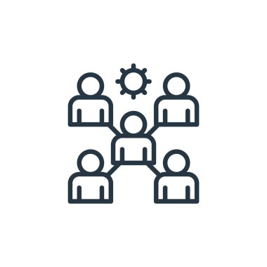 grup vektör simgesi. Grup kurulabilir felç. Web ve mobil uygulamalarda kullanmak için grup doğrusal sembolü, logo, yazdırma ortamı. İnce çizgili çizim. Vektör izole çizimi.